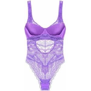 Versace Women’s Greek Key Purple Sleeveless Bodysuit 1C Italy 1010113 NWT